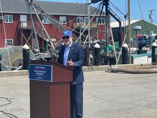 In Portland, Maine, NOAA Administrator Dr. Richard Spinrad announces $69 million to strengthen Maine's climate resilience.  