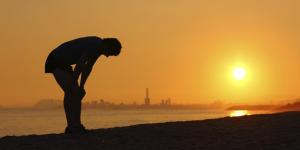 Silhouette of a person at sunset during a heatwave. (Image credit: iStock)